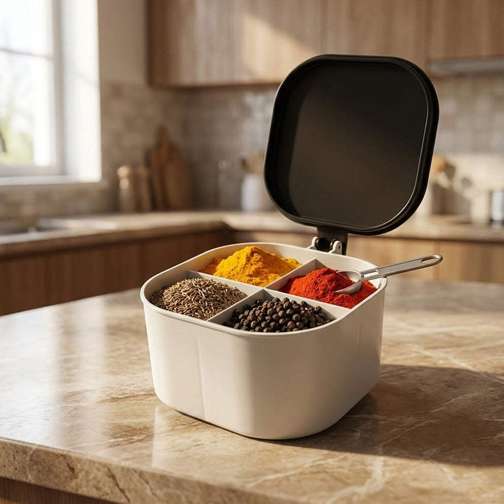 2678 4 Section Fancy Masala Box and fancy masala container ...